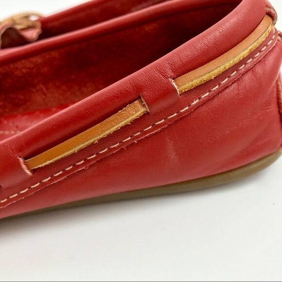 Minnetonka Red  Leather Moccasins/loafers Size 5 - Picture 12 of 16